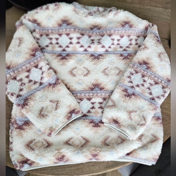 Western Print Sherpa Pullover, size:XL - Picture 7 of 7